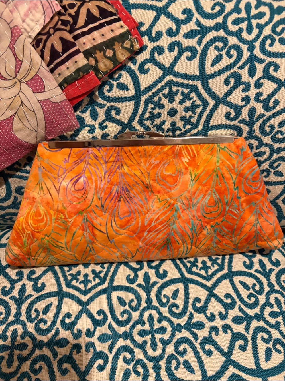 Orange Clasp Clutch